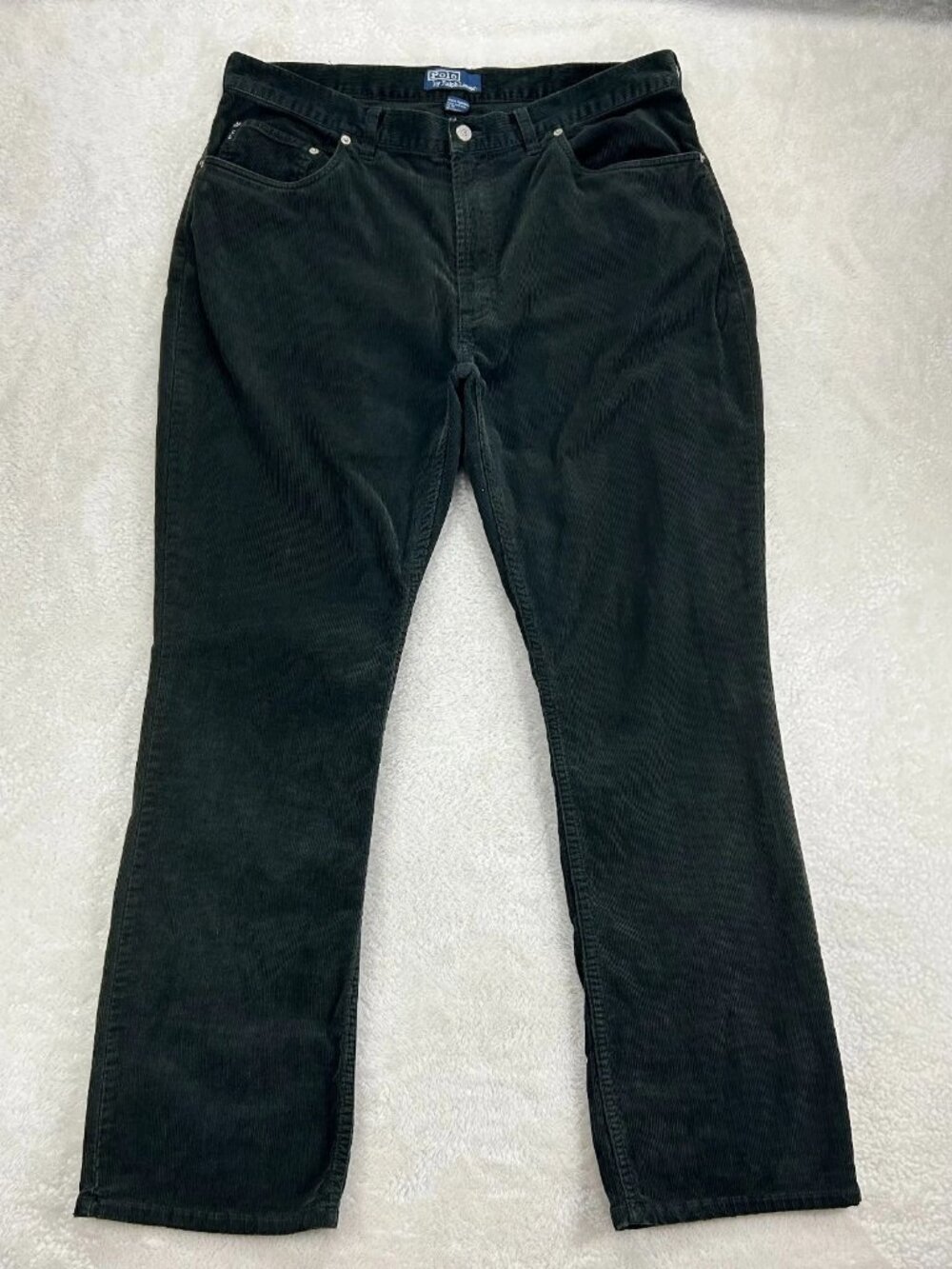 Vintage Polo By Ralph Lauren Corduroy Pants Mens 38x32 Green Straight Leg Preppy